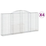 Paniers à gabions arqués 4 pcs 300x30x140/160 cm fer galvanisé