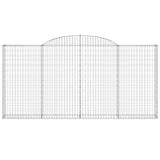 Paniers à gabions arqués 4 pcs 300x30x140/160 cm fer galvanisé