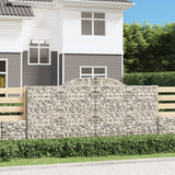 Paniers à gabions arqués 4 pcs 300x30x140/160 cm fer galvanisé