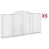 Paniers à gabions arqués 5 pcs 300x30x140/160 cm fer galvanisé