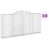 Paniers à gabions arqués 8 pcs 300x30x140/160 cm fer galvanisé