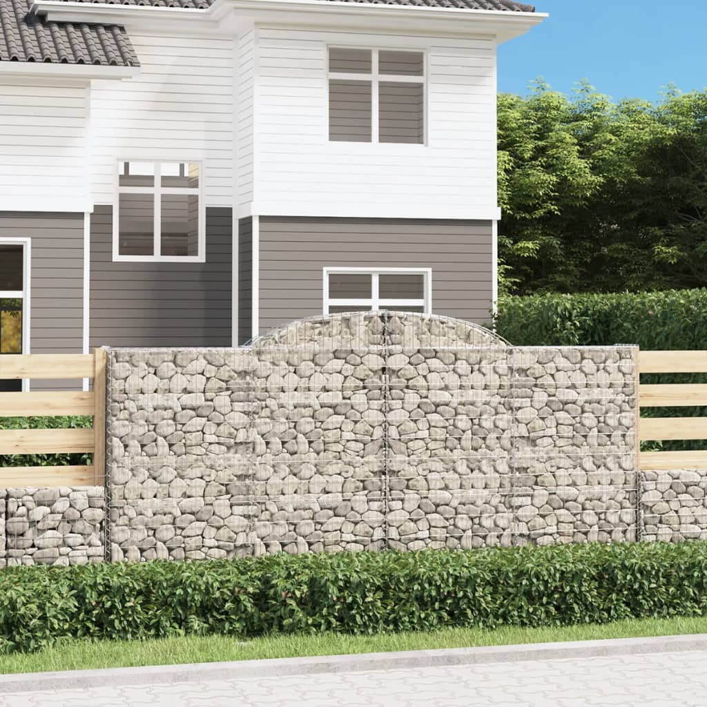 Paniers à gabions arqués 15 pcs 300x30x140/160 cm fer galvanisé