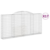 Paniers à gabions arqués 17 pcs 300x30x140/160 cm fer galvanisé