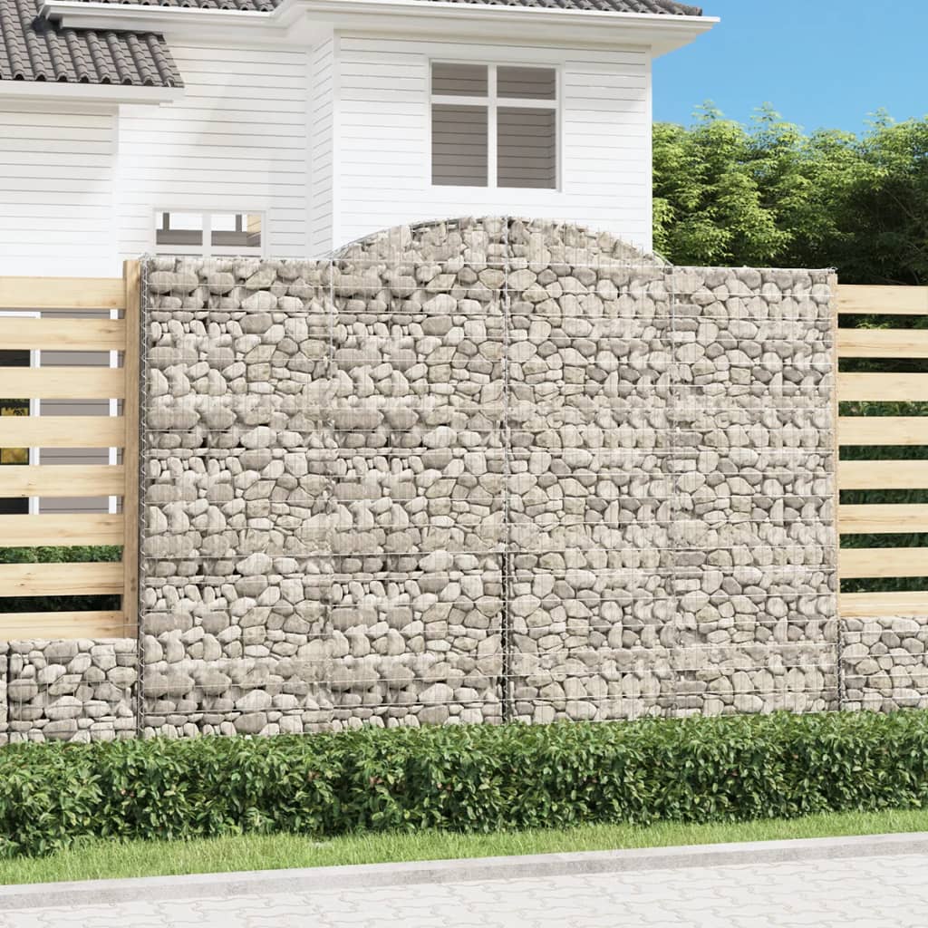 Paniers à gabions arqués 3 pcs 300x30x220/240 cm fer galvanisé