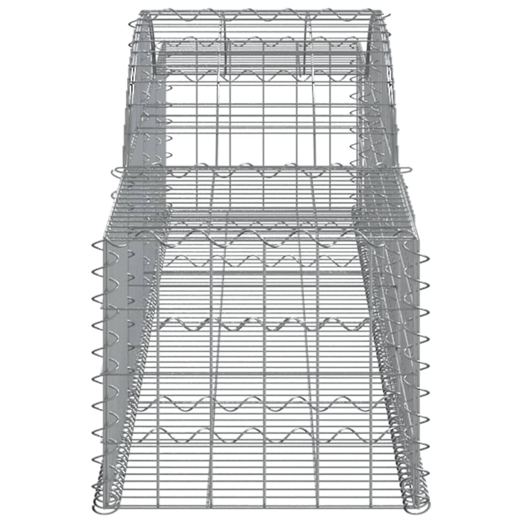 Paniers à gabions arqués 2 pcs 300x50x40/60 cm fer galvanisé