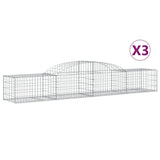 Paniers à gabions arqués 3 pcs 300x50x40/60 cm fer galvanisé