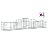 Paniers à gabions arqués 4 pcs 300x50x40/60 cm fer galvanisé