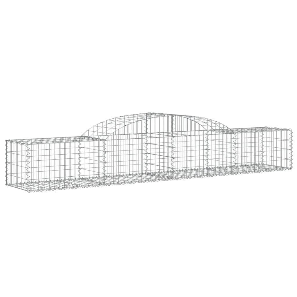 Paniers à gabions arqués 4 pcs 300x50x40/60 cm fer galvanisé