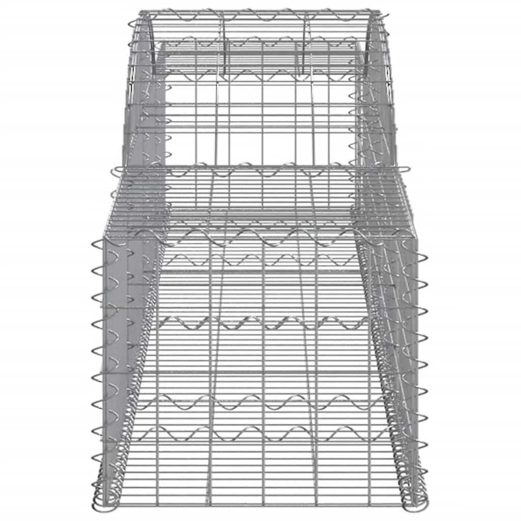 Paniers à gabions arqués 4 pcs 300x50x40/60 cm fer galvanisé