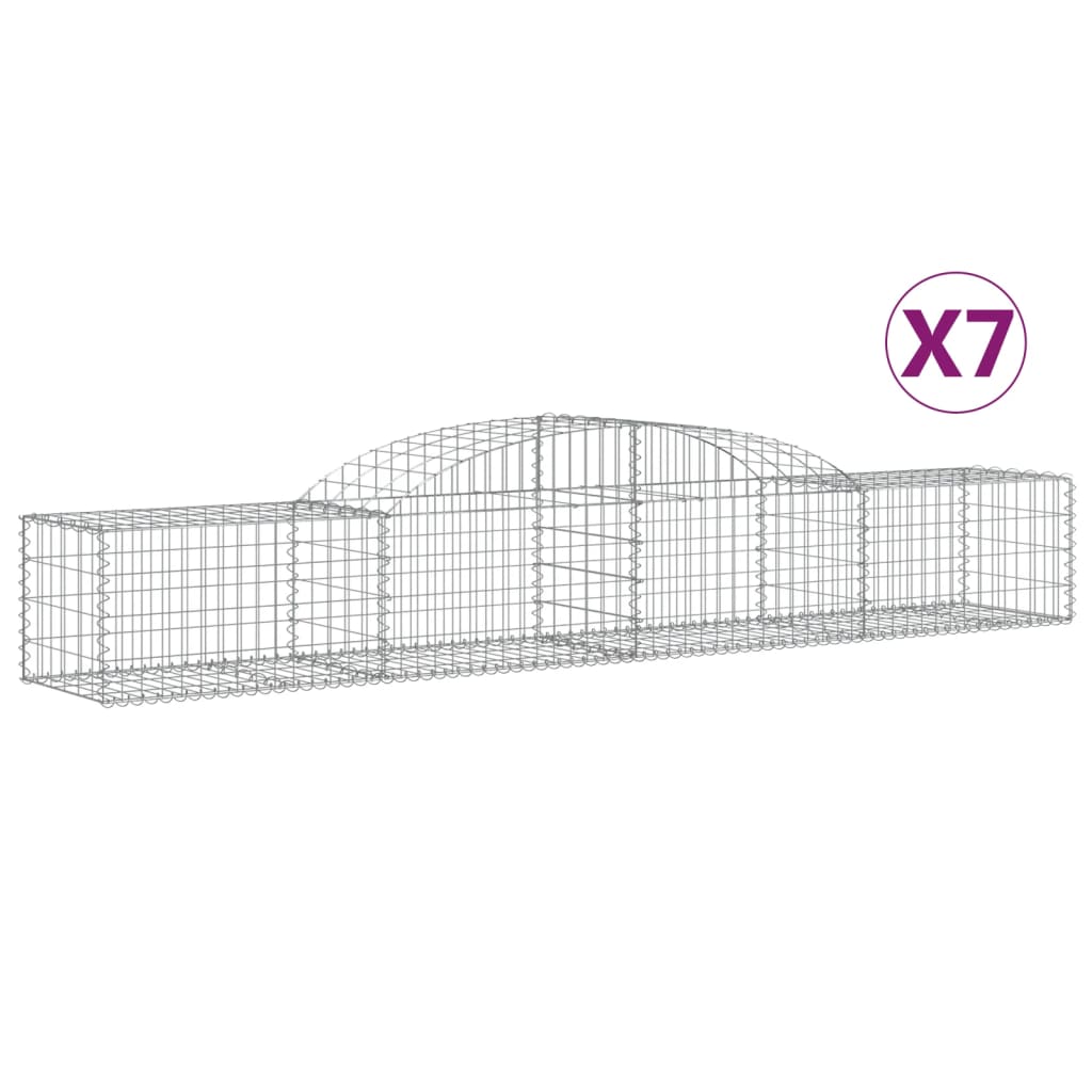 Arched Gabion Baskets 7 pcs 300x50x40/60 cm Galvanized Iron