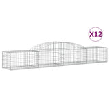 Arched Gabion Baskets 12 pcs 300x50x40/60 cm Galvanized Iron