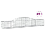 Paniers à gabions arqués 15 pcs 300x50x40/60 cm fer galvanisé