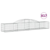 Paniers à gabions arqués 17 pcs 300x50x40/60 cm fer galvanisé