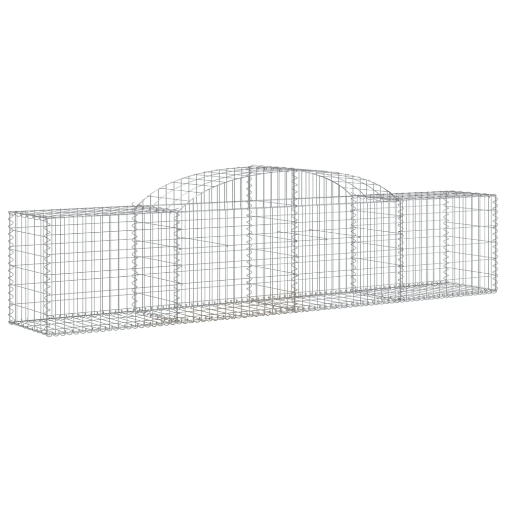 Paniers à gabions arqués 2 pcs 300x50x60/80 cm fer galvanisé