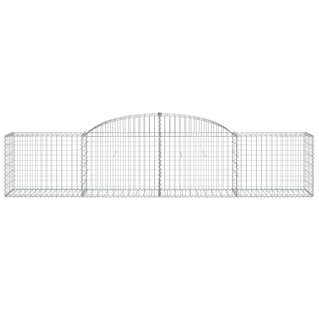 Paniers à gabions arqués 2 pcs 300x50x60/80 cm fer galvanisé