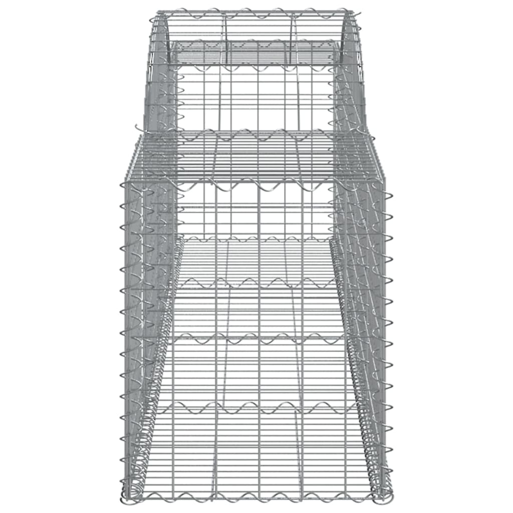 Paniers à gabions arqués 2 pcs 300x50x60/80 cm fer galvanisé