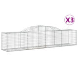 Paniers à gabions arqués 3 pcs 300x50x60/80 cm fer galvanisé