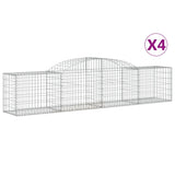 Paniers à gabions arqués 4 pcs 300x50x60/80 cm fer galvanisé