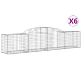 Paniers à gabions arqués 6 pcs 300x50x60/80 cm fer galvanisé