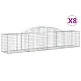 Paniers à gabions arqués 8 pcs 300x50x60/80 cm fer galvanisé