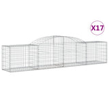 Paniers à gabions arqués 17 pcs 300x50x60/80 cm fer galvanisé