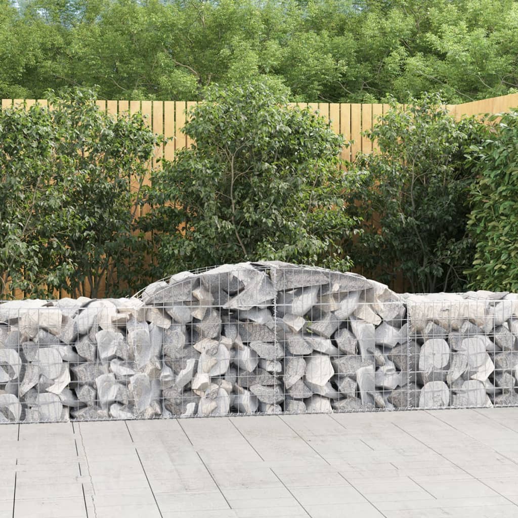 Paniers à gabions arqués 17 pcs 300x50x60/80 cm fer galvanisé