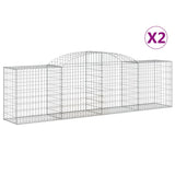 Paniers à gabions arqués 2 pcs 300x50x80/100 cm fer galvanisé