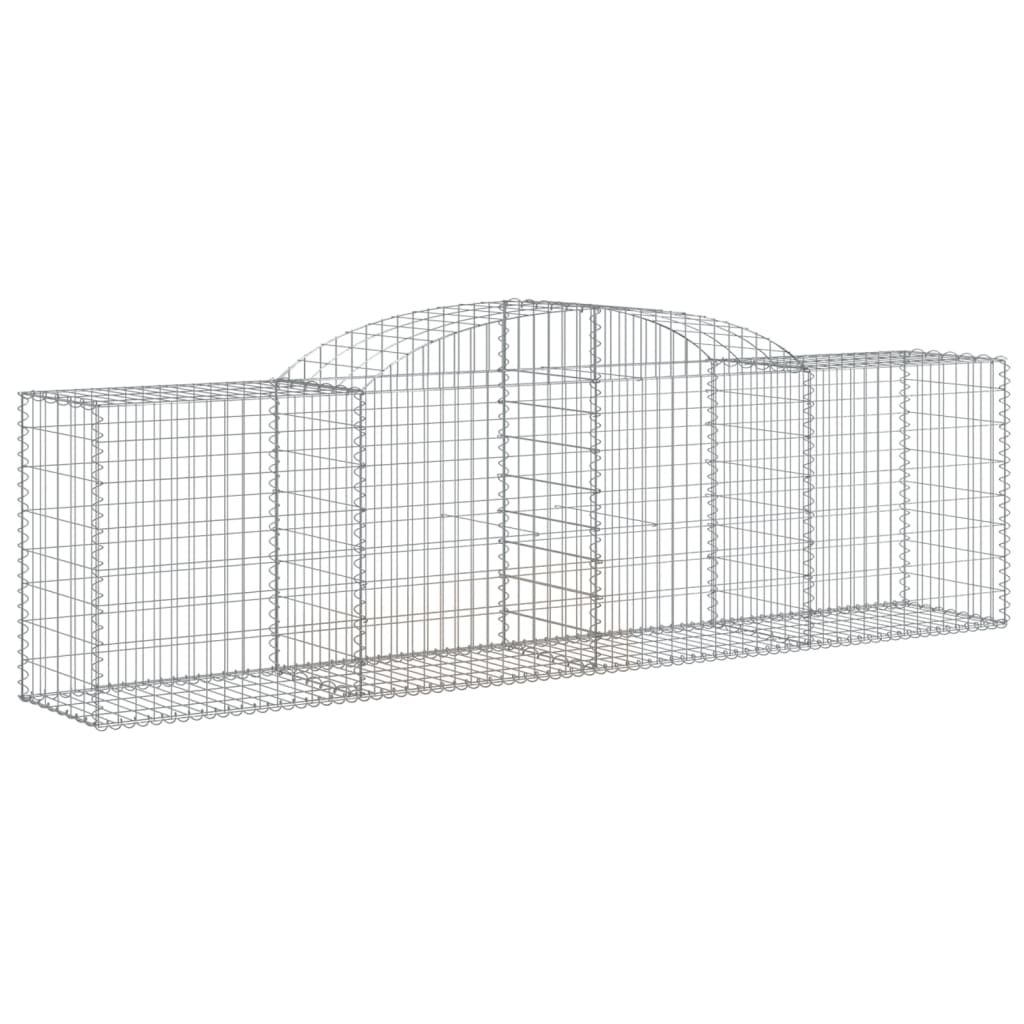 Paniers à gabions arqués 2 pcs 300x50x80/100 cm fer galvanisé