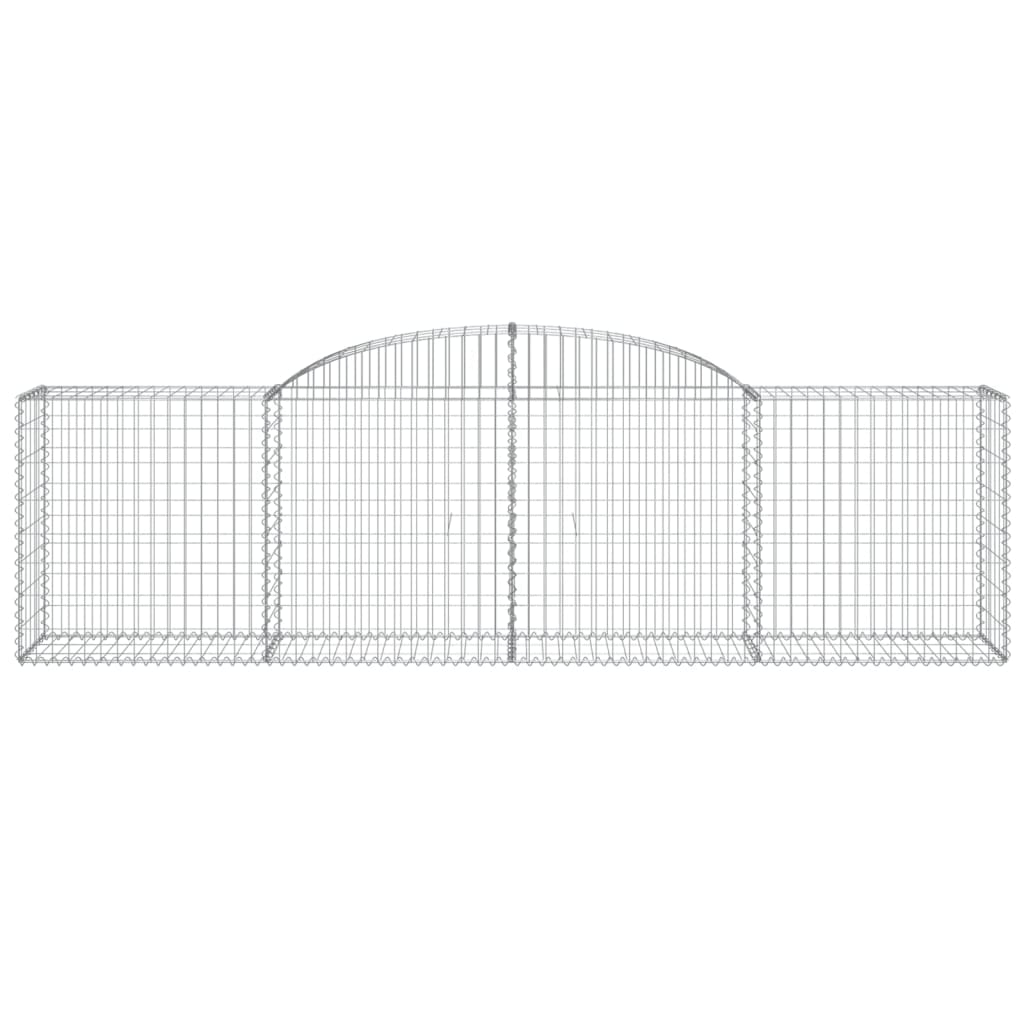 Paniers à gabions arqués 2 pcs 300x50x80/100 cm fer galvanisé