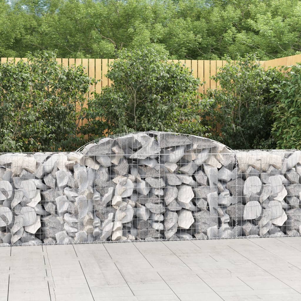 Paniers à gabions arqués 2 pcs 300x50x80/100 cm fer galvanisé