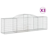 Paniers à gabions arqués 3 pcs 300x50x80/100 cm fer galvanisé