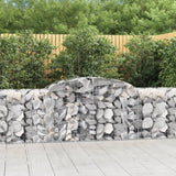 Paniers à gabions arqués 4 pcs 300x50x80/100 cm fer galvanisé