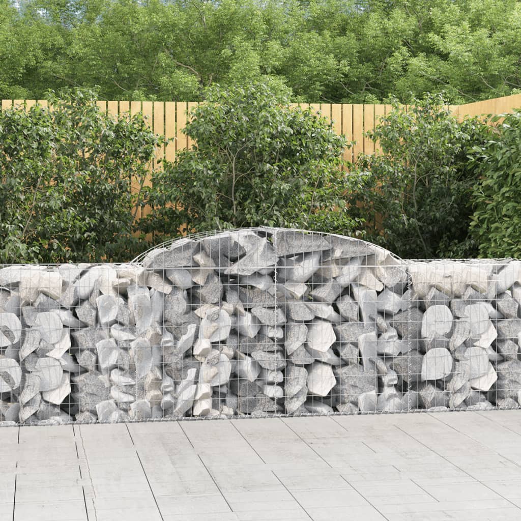 Paniers à gabions arqués 7 pcs 300x50x80/100 cm fer galvanisé