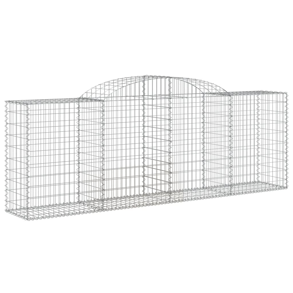 Paniers à gabions arqués 2 pcs 300x50x100/120 cm fer galvanisé