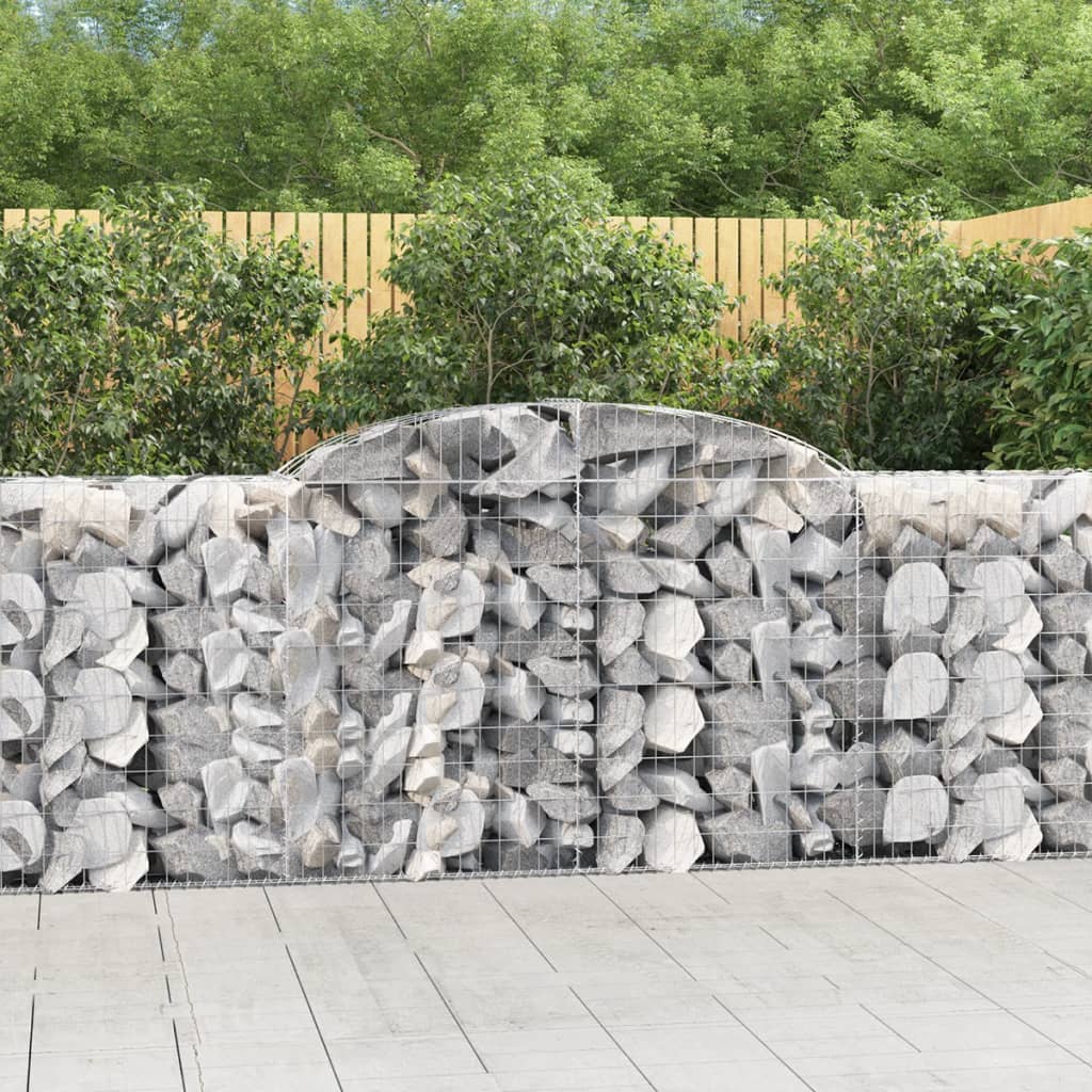 Paniers à gabions arqués 9 pcs 300x50x100/120 cm fer galvanisé