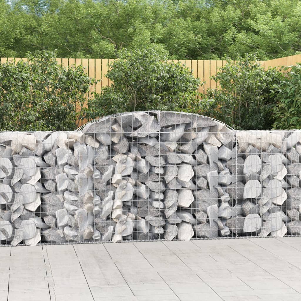 Arched Gabion Baskets 12 pcs 300x50x100/120 cm Galvanized Iron