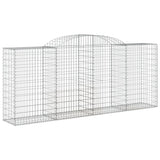 Paniers à gabions arqués 2 pcs 300x50x120/140 cm fer galvanisé