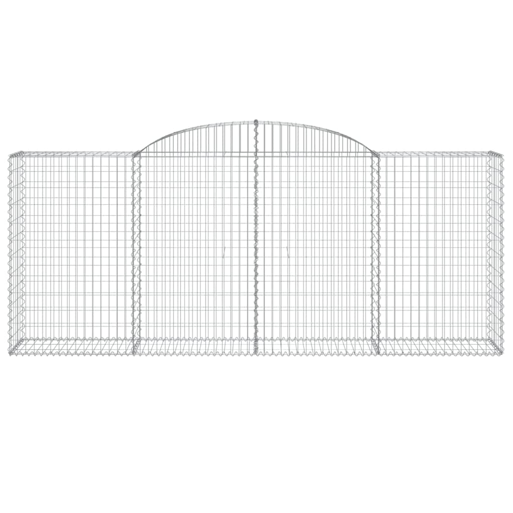 Paniers à gabions arqués 2 pcs 300x50x120/140 cm fer galvanisé