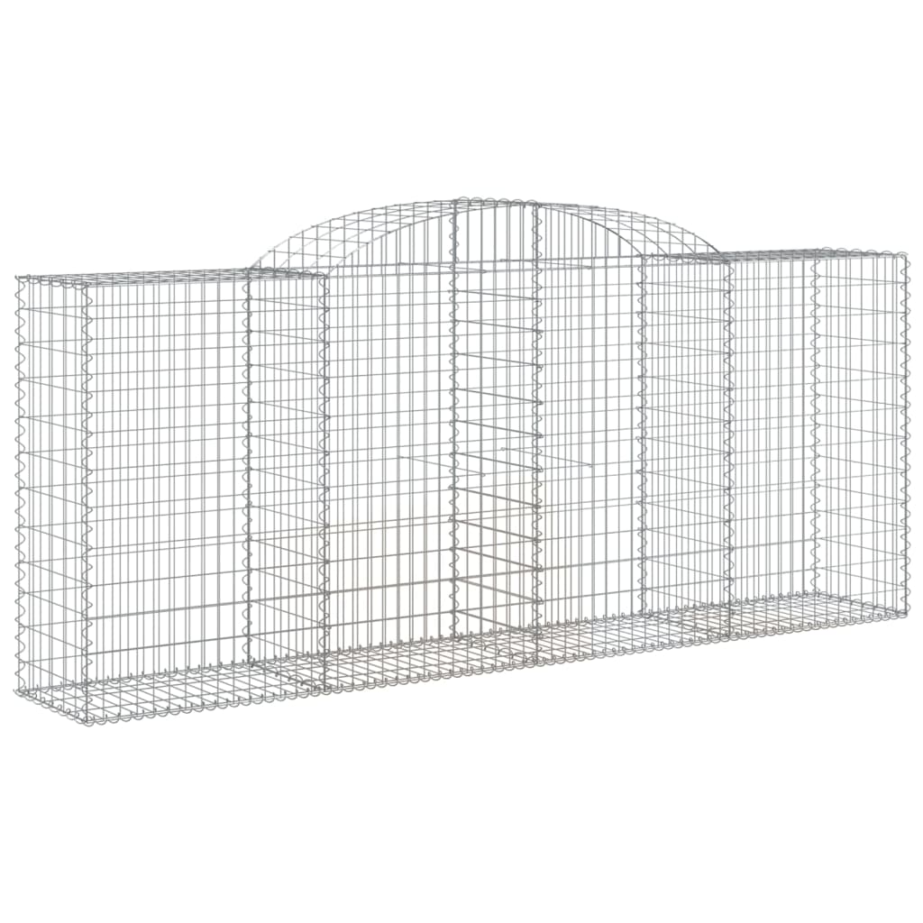 Paniers à gabions arqués 3 pcs 300x50x120/140 cm fer galvanisé