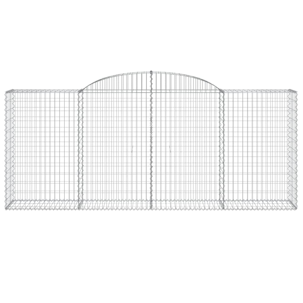 Paniers à gabions arqués 3 pcs 300x50x120/140 cm fer galvanisé