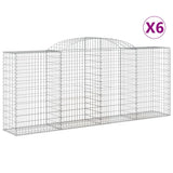 Paniers à gabions arqués 6 pcs 300x50x120/140 cm fer galvanisé