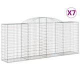 Paniers à gabions arqués 7 pcs 300x50x120/140 cm fer galvanisé