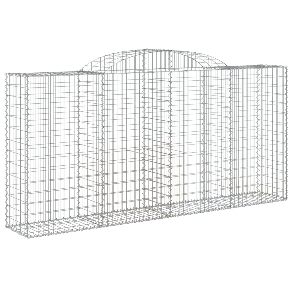 Paniers à gabions arqués 2 pcs 300x50x140/160 cm fer galvanisé