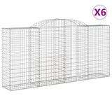 Paniers à gabions arqués 6 pcs 300x50x140/160 cm fer galvanisé