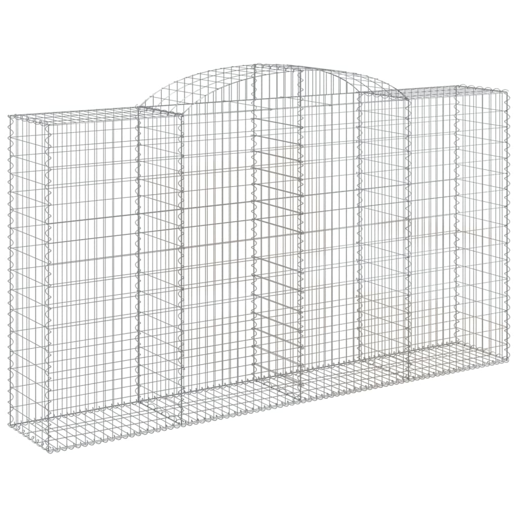 Paniers à gabions arqués 2 pcs 300x50x160/180 cm fer galvanisé