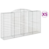 Paniers à gabions arqués 5 pcs 300x50x160/180 cm fer galvanisé