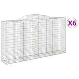 Paniers à gabions arqués 6 pcs 300x50x160/180 cm fer galvanisé