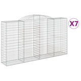 Paniers à gabions arqués 7 pcs 300x50x160/180 cm fer galvanisé