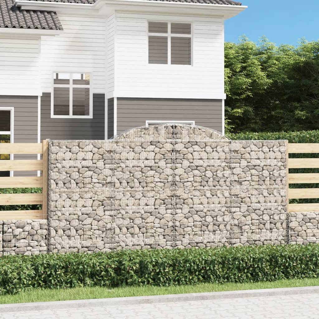 Paniers à gabions arqués 8 pcs 300x50x160/180 cm fer galvanisé