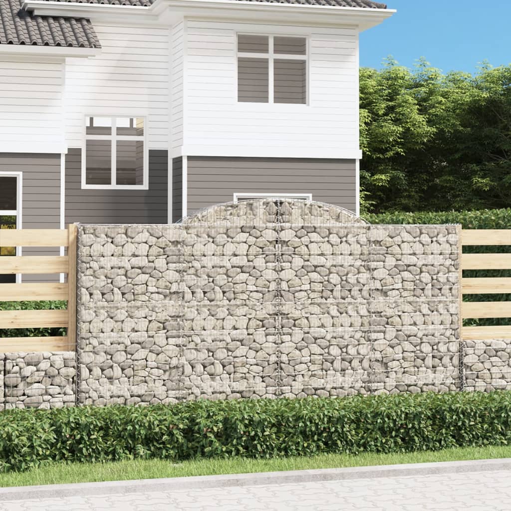 Paniers à gabions arqués 9 pcs 300x50x160/180 cm fer galvanisé